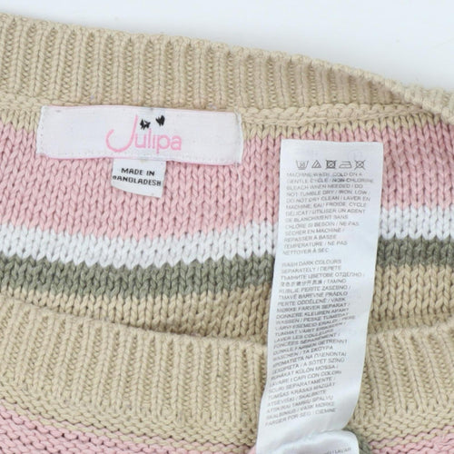 Julipa Women's Multicoloured Striped Pullover Jumper