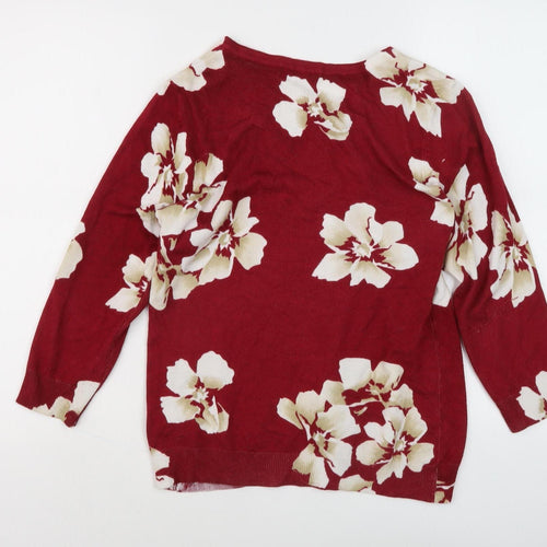 JOSEPH A. Women's Red Floral Cardigan - M