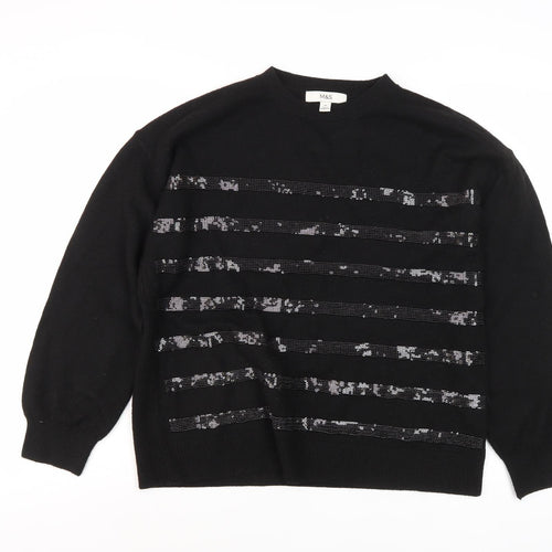 Marks and Spencer Women's Black M Sequin Pullover