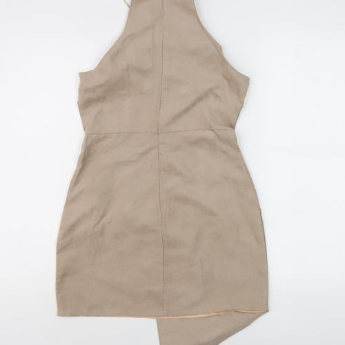 Rare London Women Beige Asymmetric Colourblock Dress Size 8