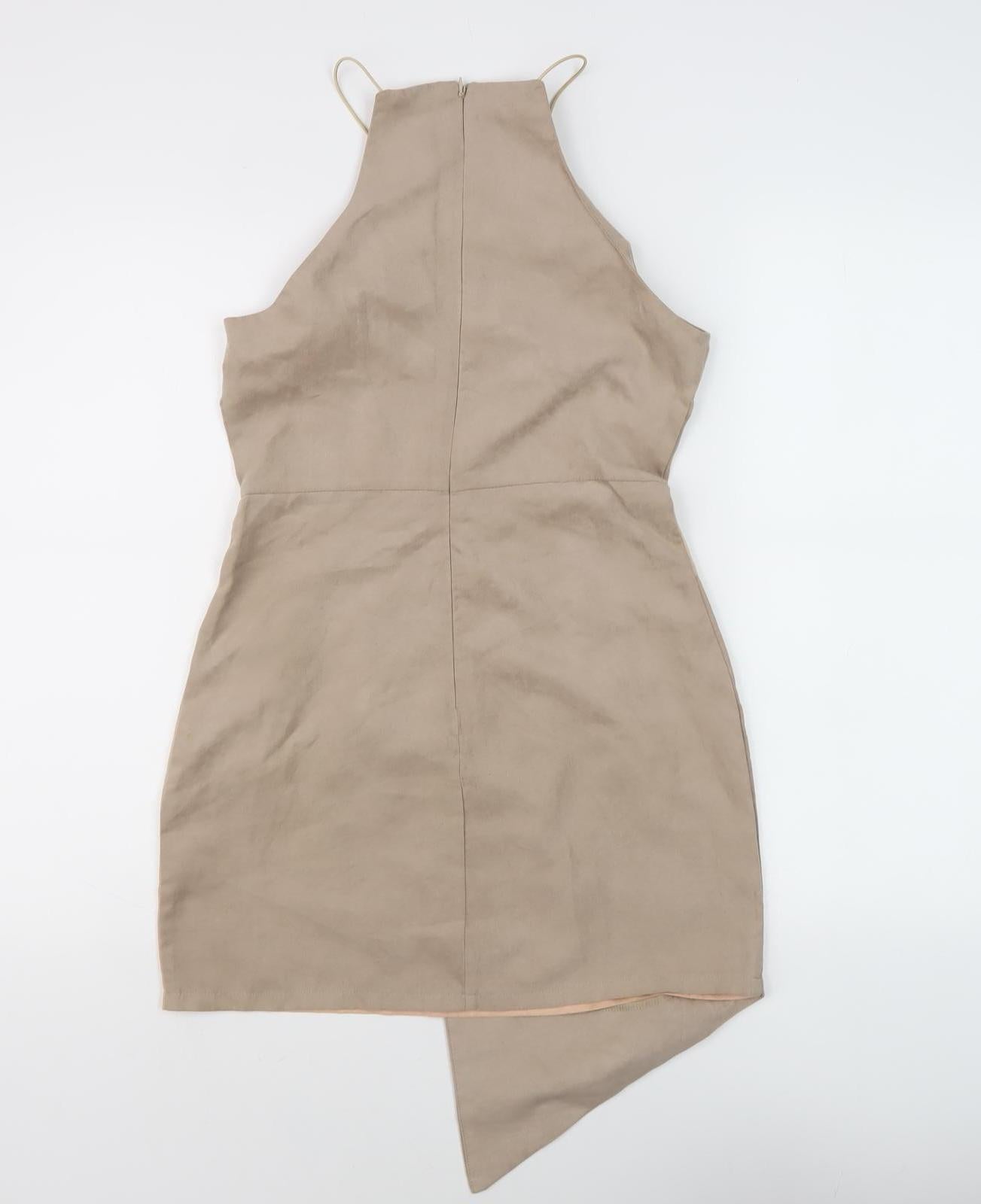 Rare London Women Beige Asymmetric Colourblock Dress Size 8