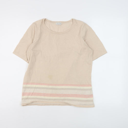 Eastex Women's Beige Striped Pullover Jumper M