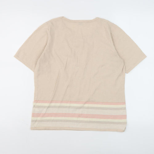 Eastex Women's Beige Striped Pullover Jumper M