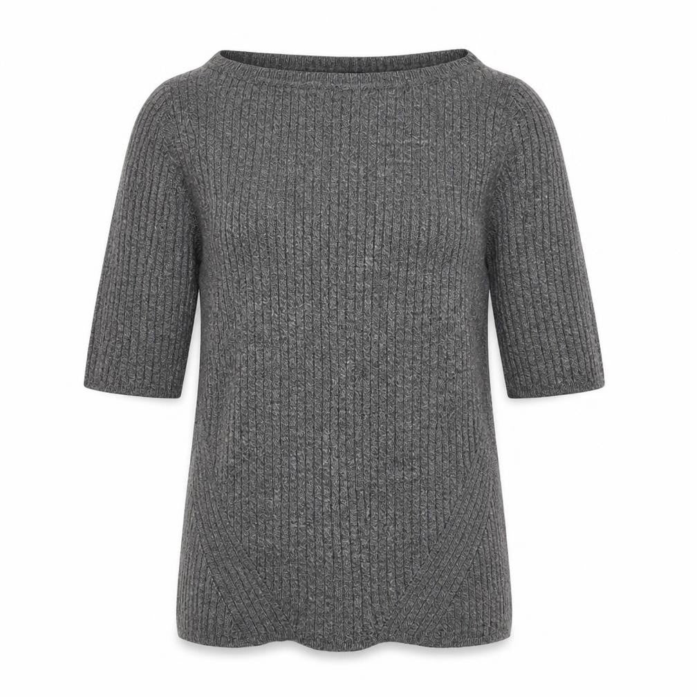 Front view of Marks & Spencer Women's Grey 3/4 Sleeve Jumper, size 8