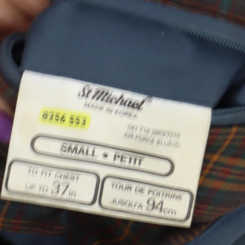 St Michael Men's Blue Mid-Length Jacket Small, Vintage