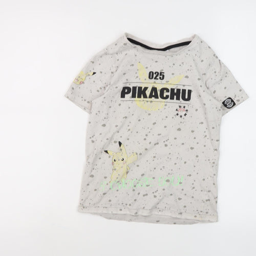 Pokémon Boys Grey Pikachu T-Shirt, Graphic Print, 9 Years