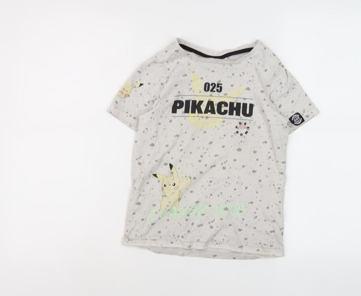 Pokémon Boys Grey Pikachu T-Shirt, Graphic Print, 9 Years