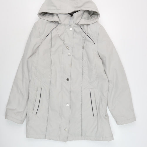 Anna Rose Women's Grey Hooded Mid-Length Jacket M