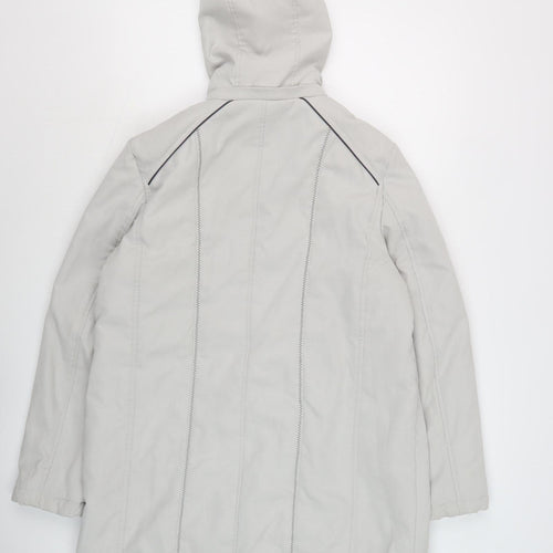 Anna Rose Women's Grey Hooded Mid-Length Jacket M
