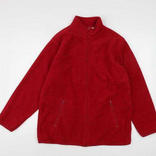 EWM Women's Red Fleece Jacket M Casual Full Zip