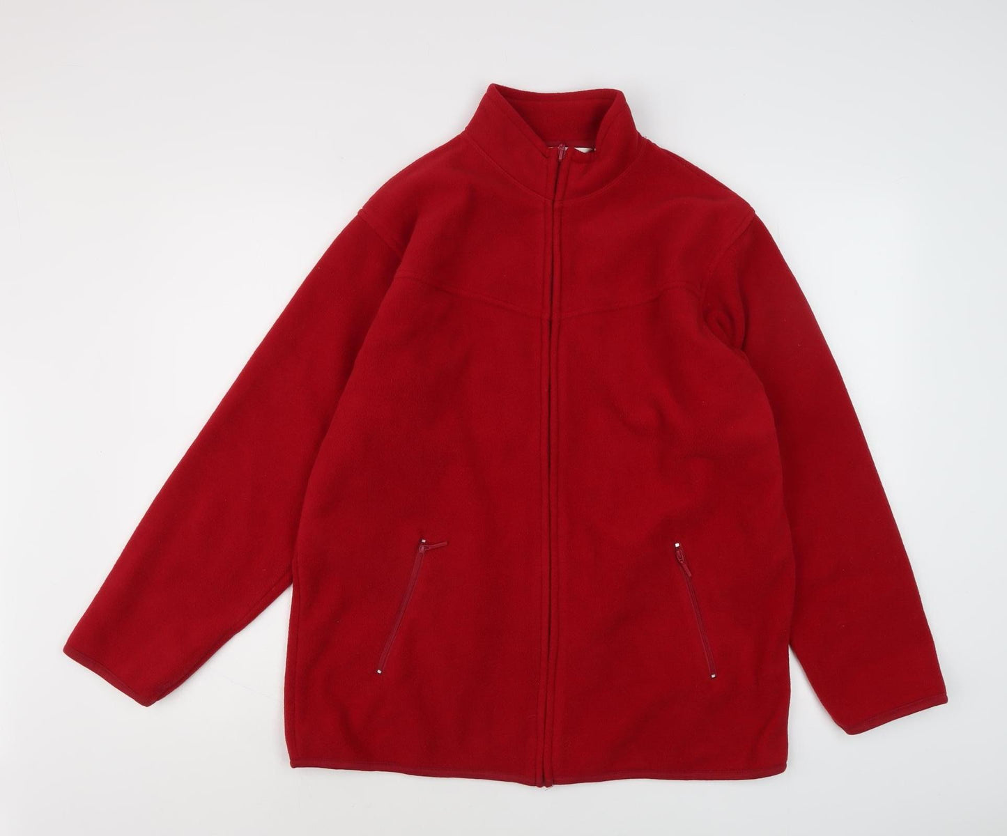 EWM Women's Red Fleece Jacket M Casual Full Zip