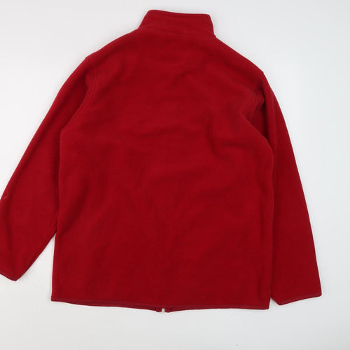 EWM Women's Red Fleece Jacket M Casual Full Zip