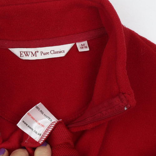 EWM Women's Red Fleece Jacket M Casual Full Zip