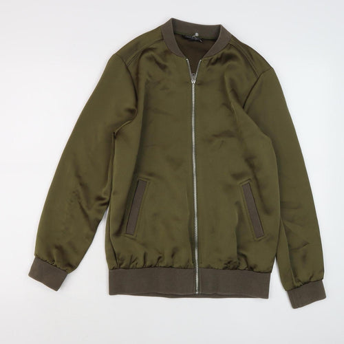 Topshop Women’s Green Bomber Jacket UK 8 Casual