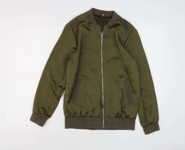 Topshop Women’s Green Bomber Jacket UK 8 Casual