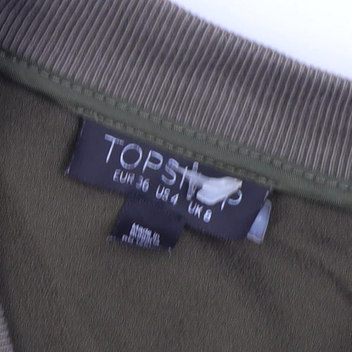Topshop Women’s Green Bomber Jacket UK 8 Casual