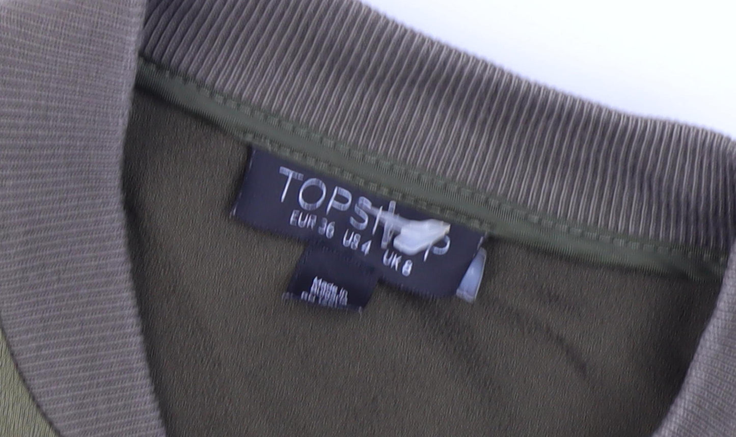 Topshop Women’s Green Bomber Jacket UK 8 Casual