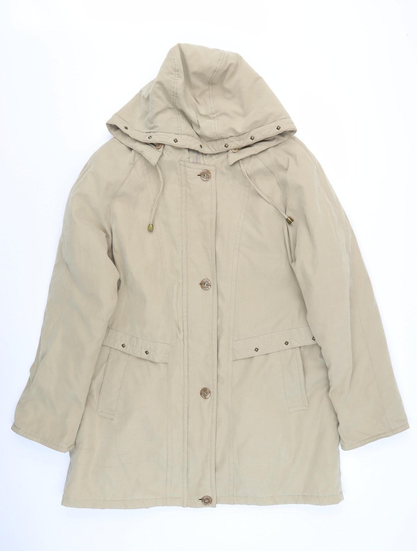 Lawrayn Women's Beige Parka Coat With Hood