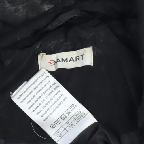 Damart Women's Black Mid-Length Hooded Coat - Size 12