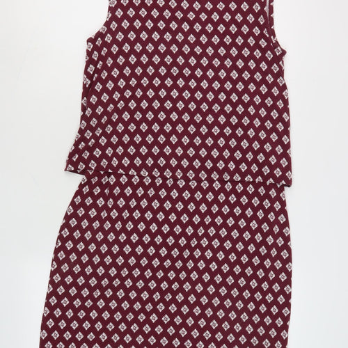 White Stuff Women's Red Geometric Sleeveless Shift Dress