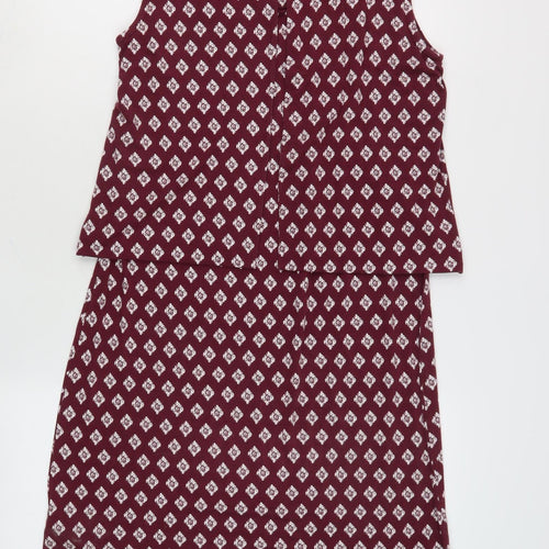 White Stuff Women's Red Geometric Sleeveless Shift Dress