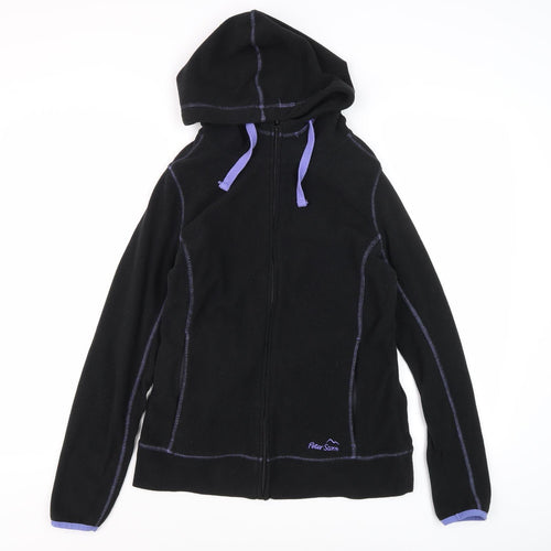 Peter Storm Women's Black Fleece Full Zip Hoodie, Size 12