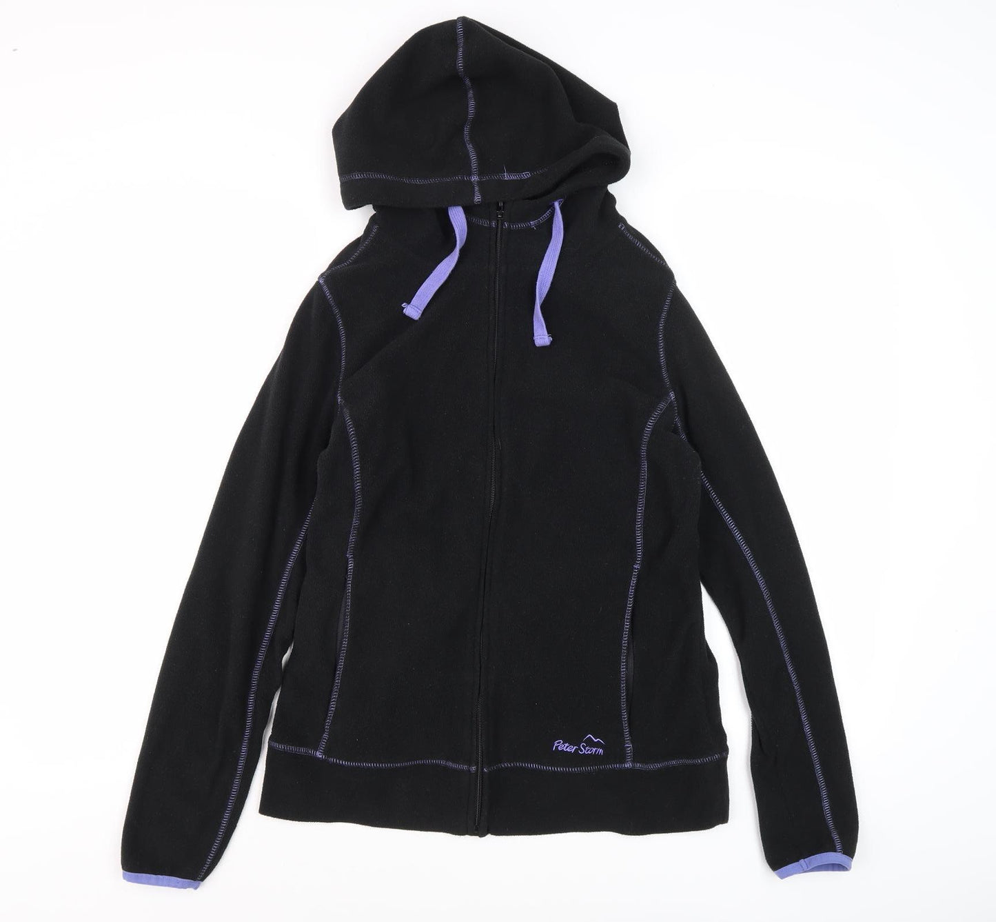 Peter Storm Women's Black Fleece Full Zip Hoodie, Size 12