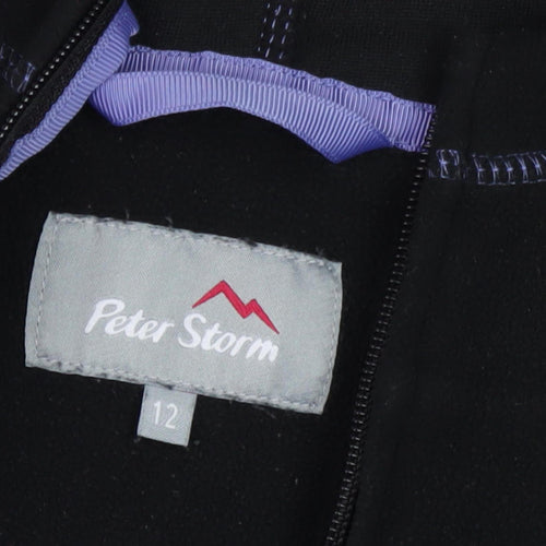 Peter Storm Women's Black Fleece Full Zip Hoodie, Size 12