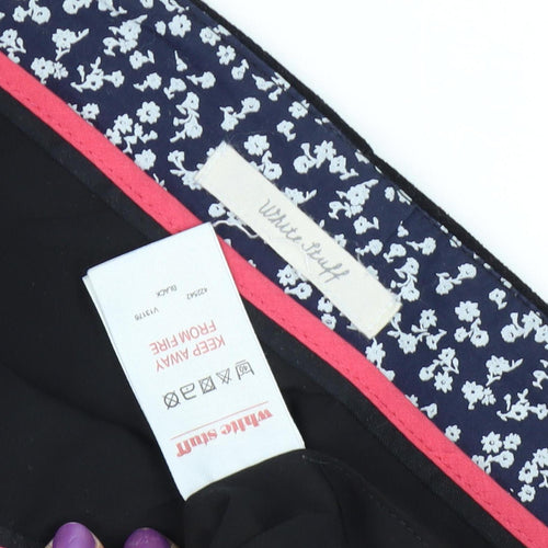 White Stuff Women's Black Floral Pencil Skirt L