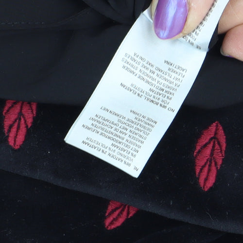 White Stuff Women's Black Floral Pencil Skirt L