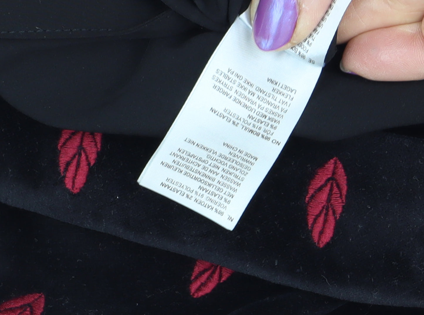 White Stuff Women's Black Floral Pencil Skirt L