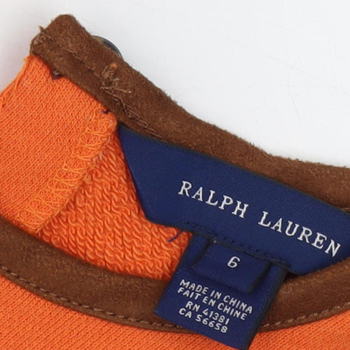 Ralph Lauren Girls Orange Dress Size 10 Casual Sleeveless
