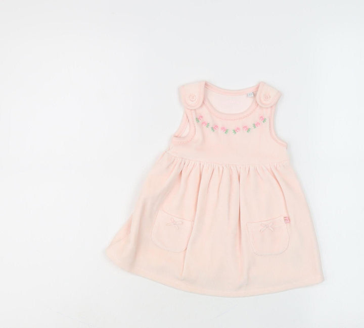 Jasper Conran Girls Pink Floral Pinafore Dress 0-3M