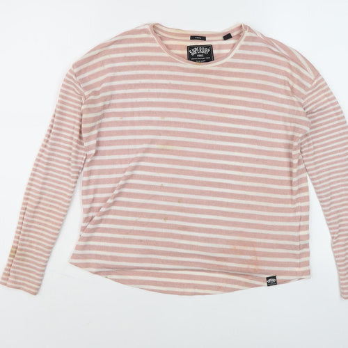Superdry Women's Pink Striped T-Shirt XS