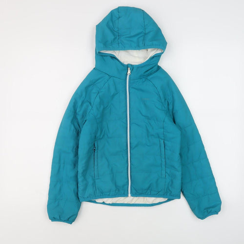 Craghoppers Girls Blue Hooded Puffer Jacket Age 7-8