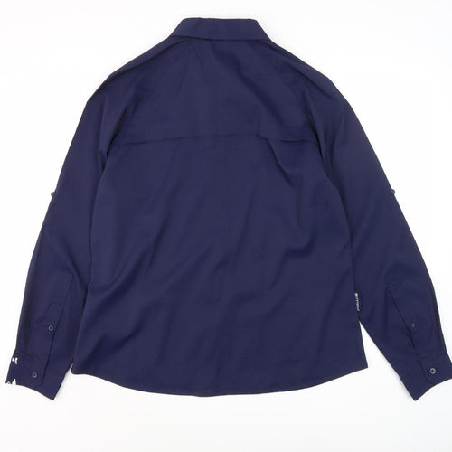 Mountain Warehouse Women's Blue Button-Up Shirt Size 16