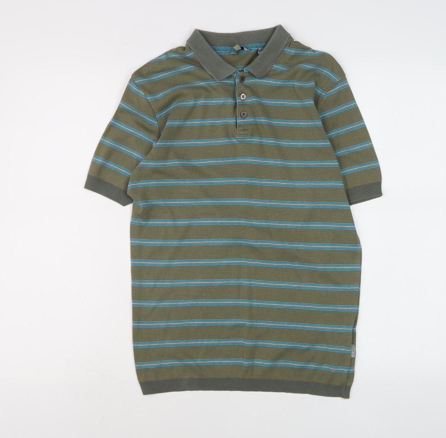 Ted Baker Men's Green Striped Polo M