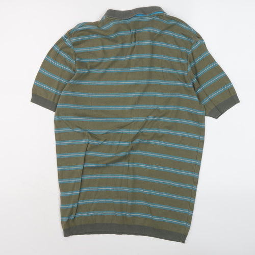 Ted Baker Men's Green Striped Polo M