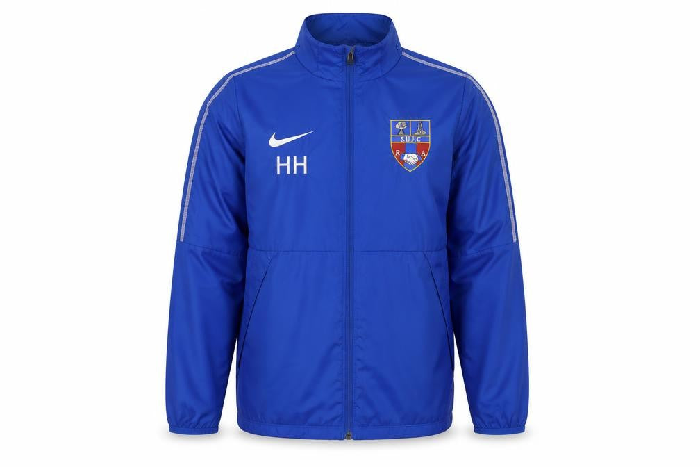 Front view of Nike boys’ blue basic jacket m - gym & training activewear