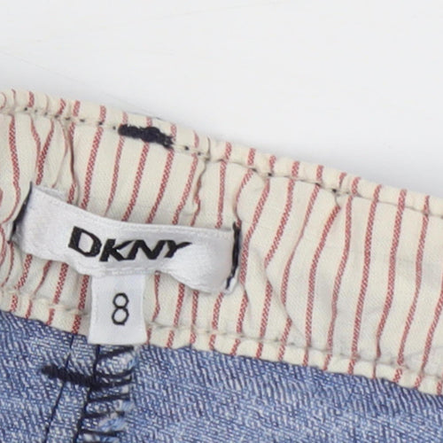 DKNY Girls Blue Denim Skort, Size 8 Years, Casual Mini Style