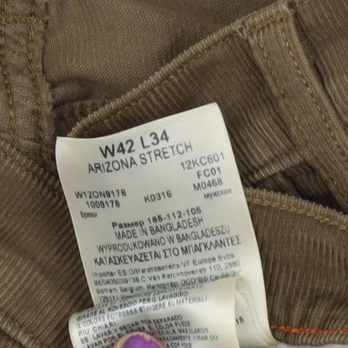 Wrangler Men's Brown Corduroy Trousers W42 L34