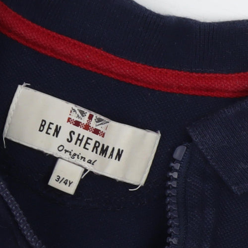 Ben Sherman Boys Blue Polo, 3-4 Years, Casual Zip