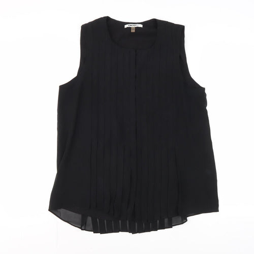 DKNY Women's Black Sleeveless Blouse, Size 12