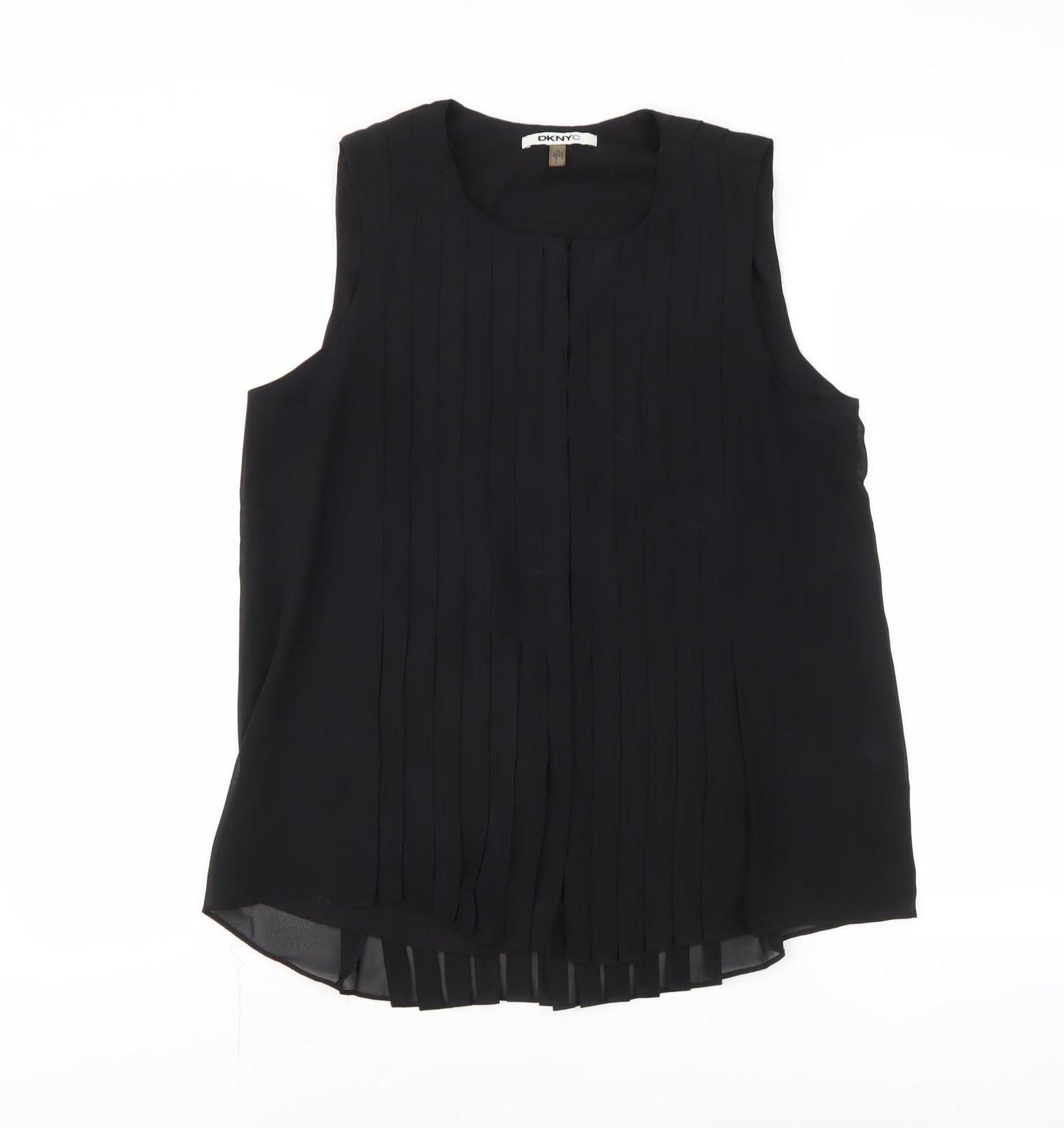DKNY Women's Black Sleeveless Blouse, Size 12