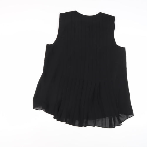 DKNY Women's Black Sleeveless Blouse, Size 12
