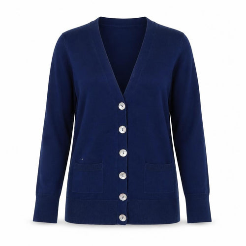Laura Ashley Women's Blue V-Neck Cardigan UK S