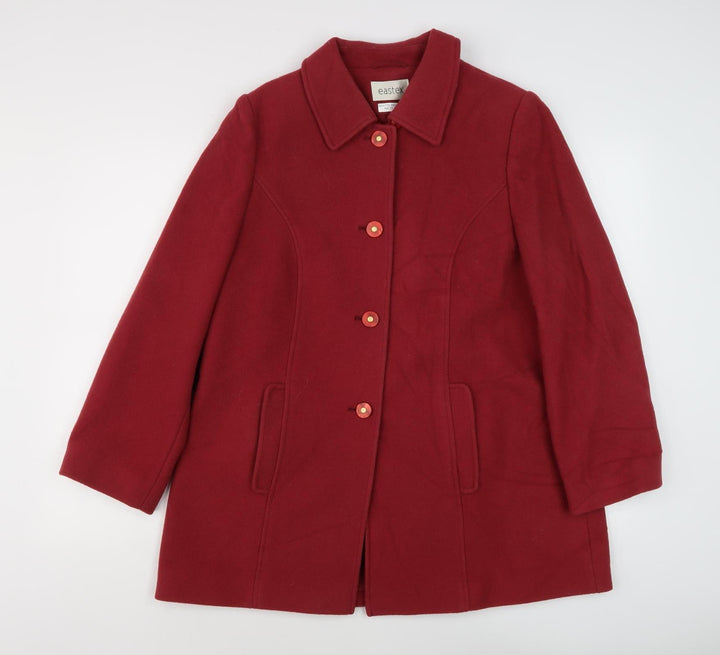 Eastex Women's Red Wool Overcoat Size 12
