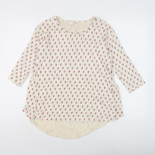 Fat Face Women Ivory Floral Tunic Blouse Size 10