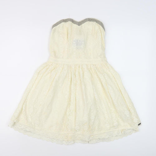 Superdry Women's Ivory Strapless A-Line Dress XS