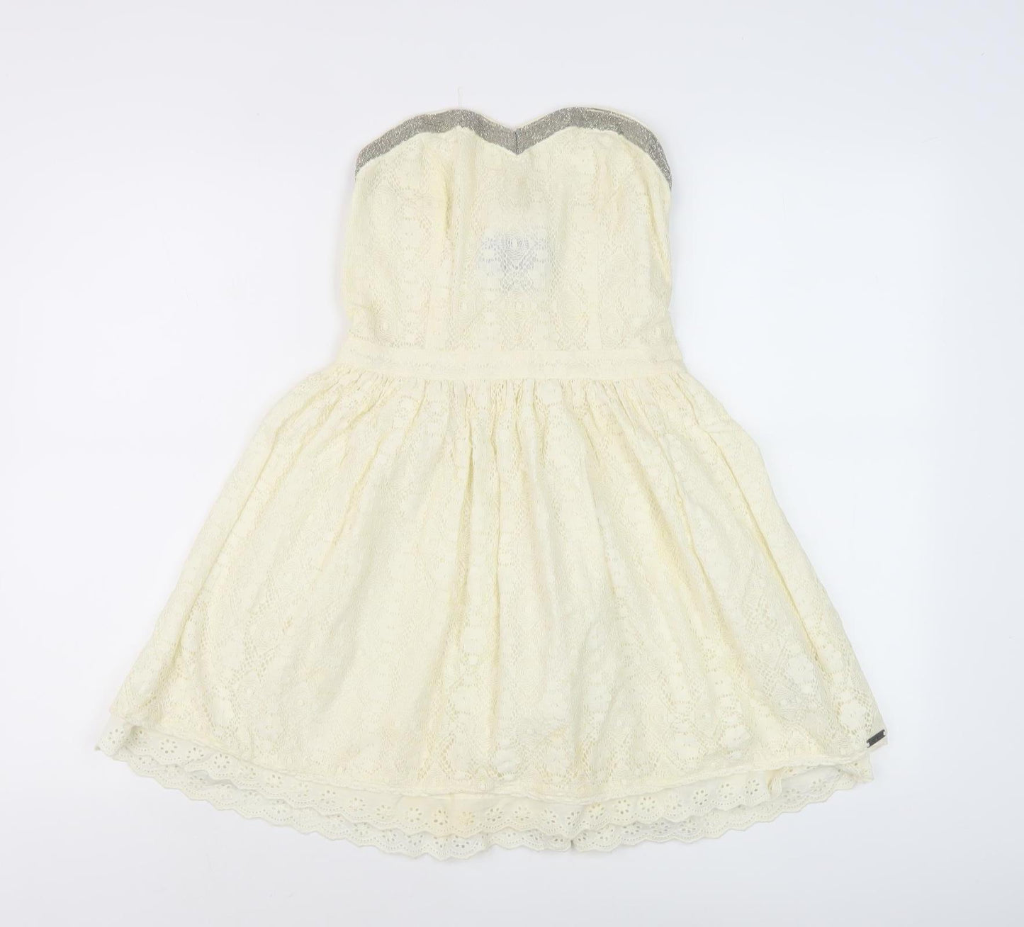 Superdry Women's Ivory Strapless A-Line Dress XS